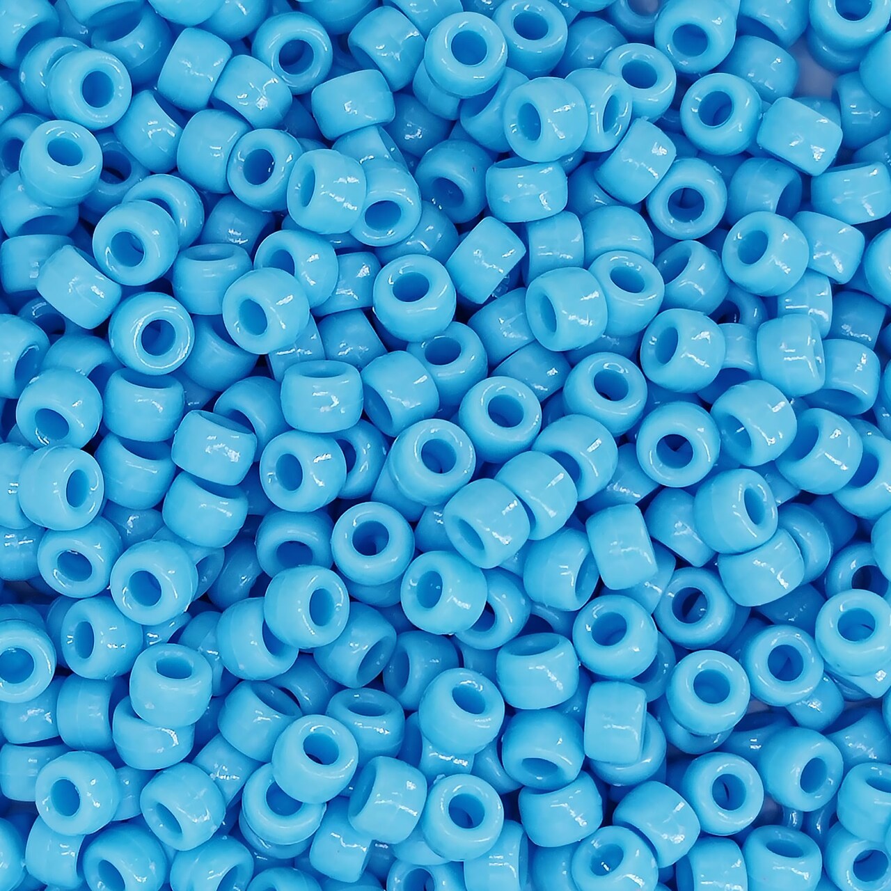 MIIIM 1200PCS 6x9mm Pony Beads Bulk, Light Blue Kandi Beads for Bracelets Making Kit, Hair Braids Crafts for Jewelry Making (Light Blue)